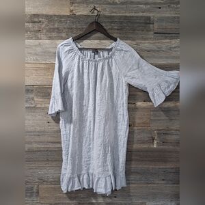 Saks Fifth Avenue Soft Gray Embroidered Tunic